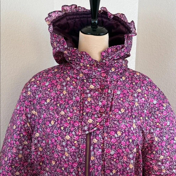 LoveShackFancy Modena Puffer Quilted Floral Print Jacket Size Small NWOT